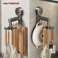 YUTOKO 360 Rotating Suction Cup Hooks Wall Mounted for Kitchen Utensil Organizer - Cabinet Organizer