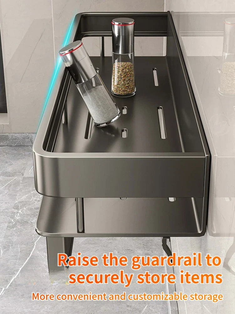 Aluminum kitchen rack kitchen shelf toilet storage no drill hanging rack bathroom - Storage Shelf - view 3