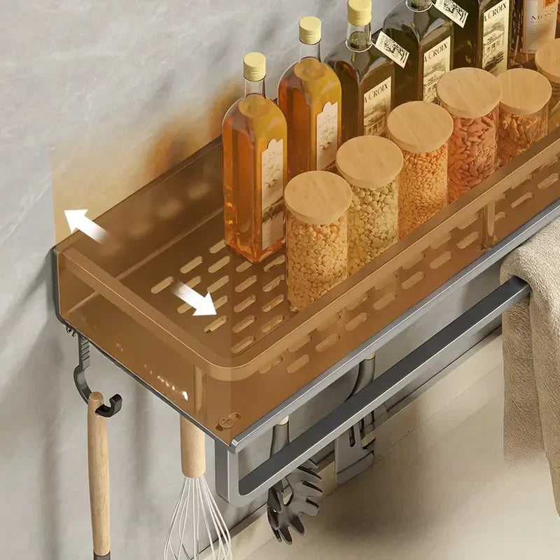1 PC Multifunctional Kitchen Rack Spice Storage Rack Wall Mounted Kitchen Utensil - Storage Shelf - view 5