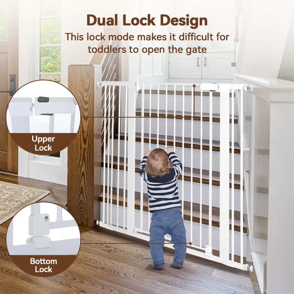 42" Extra Tall Baby Gate for Stairs Doorways Fits Openings 29.5" to 43.3" Wide - Safety Gate - view 2