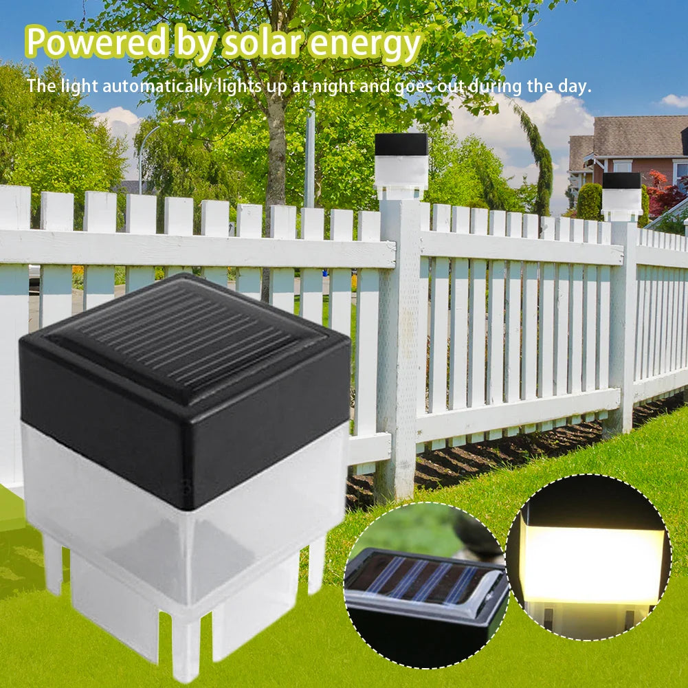 Solar Post Light Modern Fence Deck Lamp Auto On/Off Outdoor Pillar Light Square - Solar Light - view 4