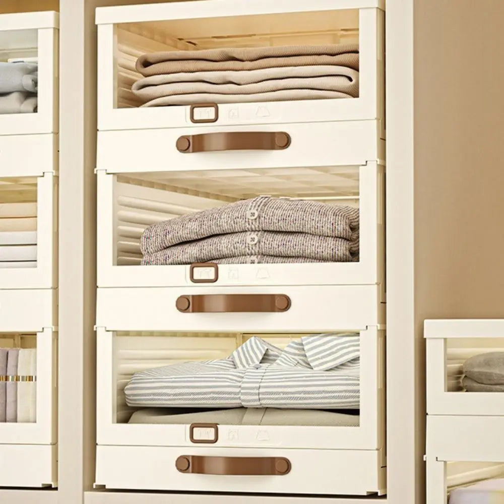 Household Plastic Drawer Organizer Foldable Pull Out Cabinet Storage Stackable With - Cabinet Organizer - view 2