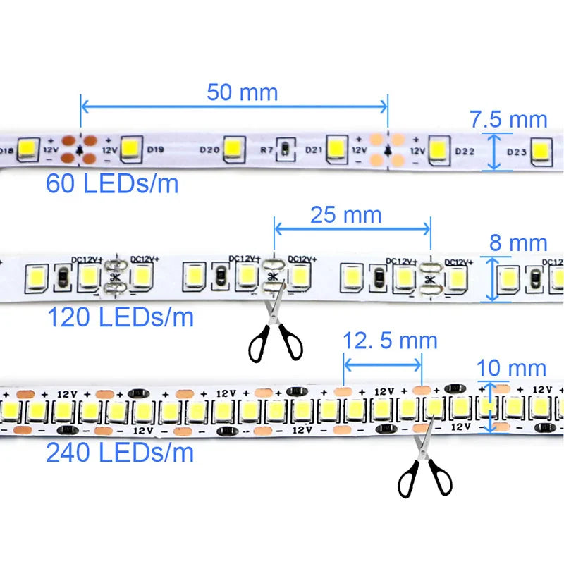 2835 5M 300 600 1200LEDs LED Strip DC12V 24V 120LEDs/m Home Waterproof IP65 Lamp - LED Strip Light - view 6