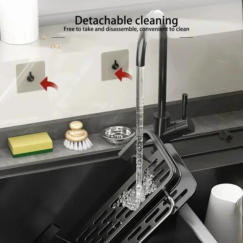 Aluminum Kitchen Sink Tray Suction Cup Wall-mounted Drain Storage And Organization - Home Improvement - view 4