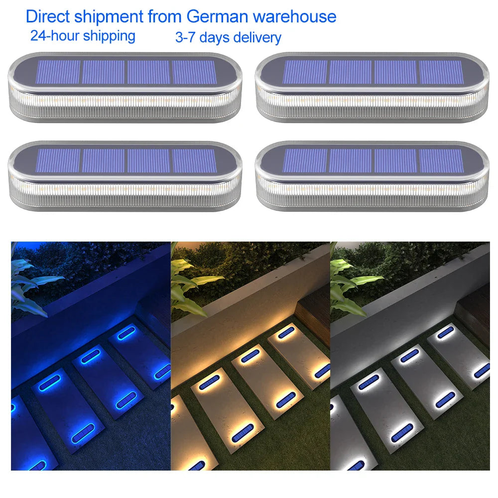 Solar Deck Light Outdoor Solar Lighting Stair Lamp Waterproof IP68 30 LEDs For Railing - Solar Light