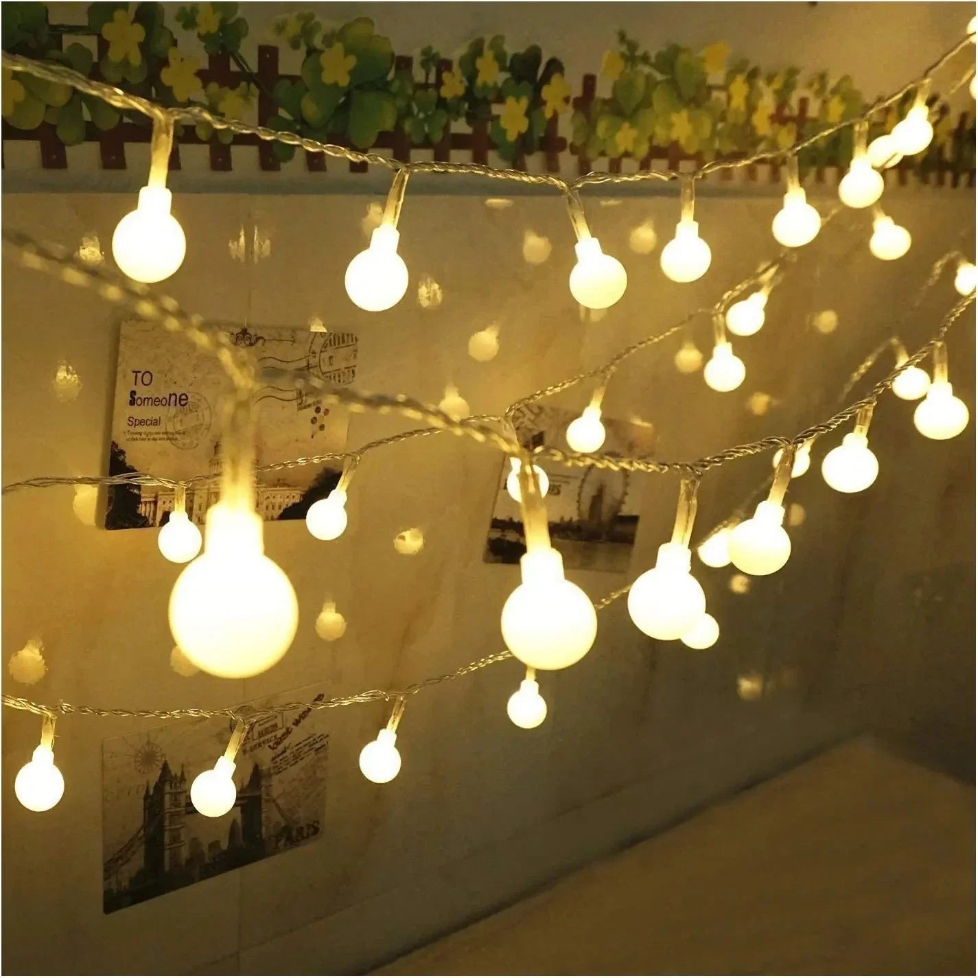 10M Ball LED String Lights Outdoor Ball Chain Lights Garland Lights Bulb Fairy Lights - Lighting - view 8
