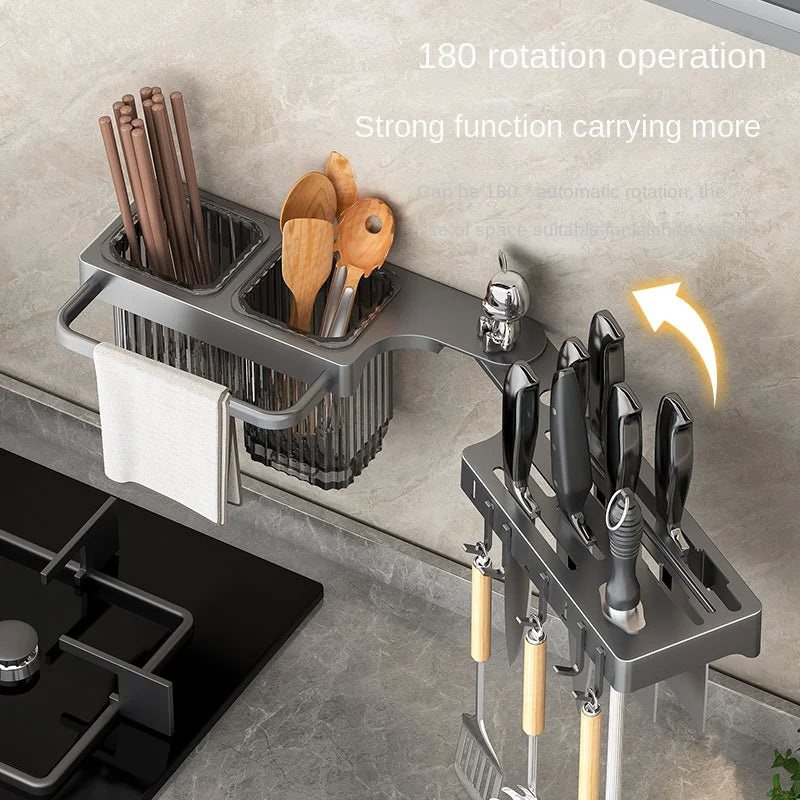 Knife rack, storage shelf, kitchen wall-mounted multifunctional knife rack, chopstick - Storage Shelf - view 3