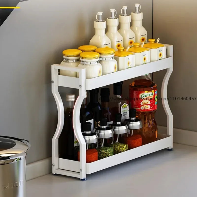 Kitchen Rack Spice Rack Countertop Small Seasoning Oil Salt Sauce Vinegar Storage Rack - Storage Shelf - view 2