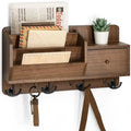 Vision Key and Mail Holder Wall Mount Mail Organizer Wall Mount with Storage Hooks - Cabinet Organizer