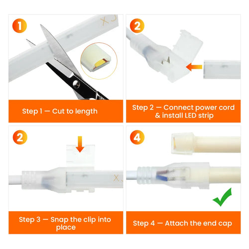 220V 240LEDs/m COB LED Strip Light 230V Dimmable RA90 Flexible IP65 FCOB Neon Tape - Kitchen Faucet - view 2