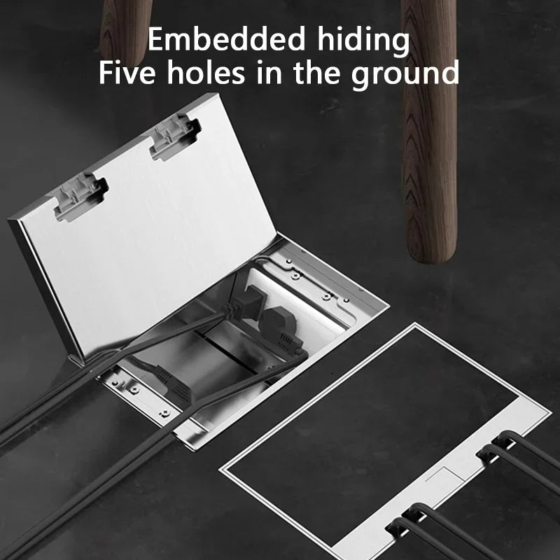 Hidden Inlaid Floor Socket: Ultra-thin Embedded Design Accommodating Multiple USB and - Home Improvement