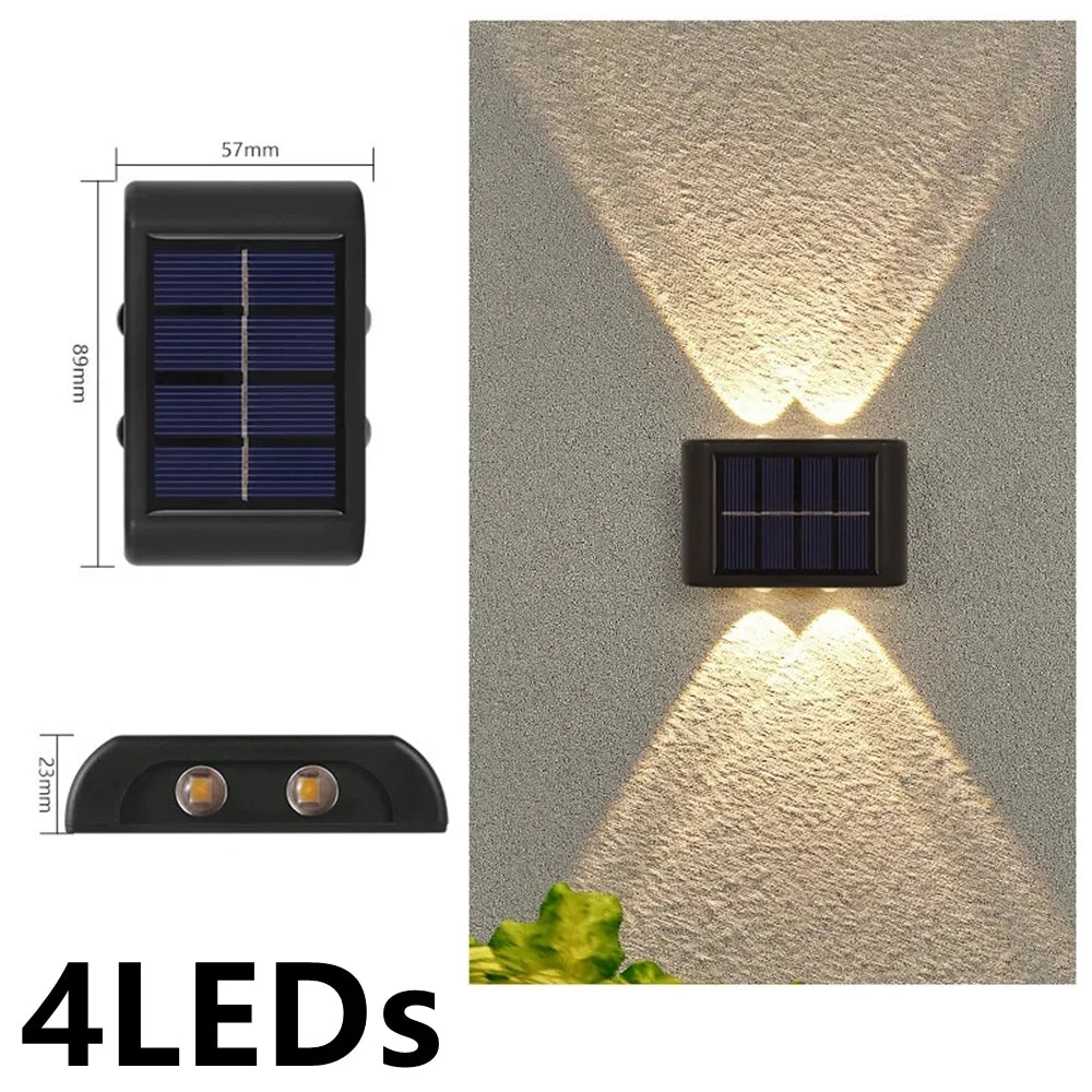 Solar Wall Lamp Outdoor 4/10/16LEDs Warm Light Waterproof Up And Down Luminous - Solar Light - view 8