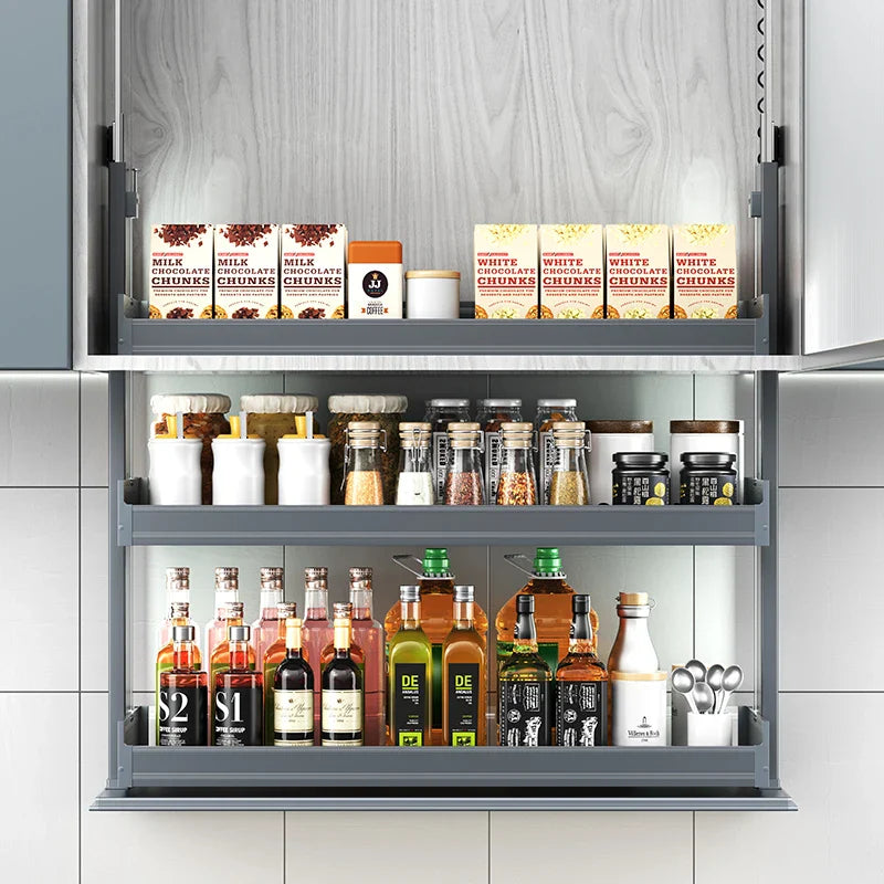 Wholesaler Electric Kitchen Cabinet Design Customized Smart Lift Kitchen Storage 3 - Cabinet Organizer