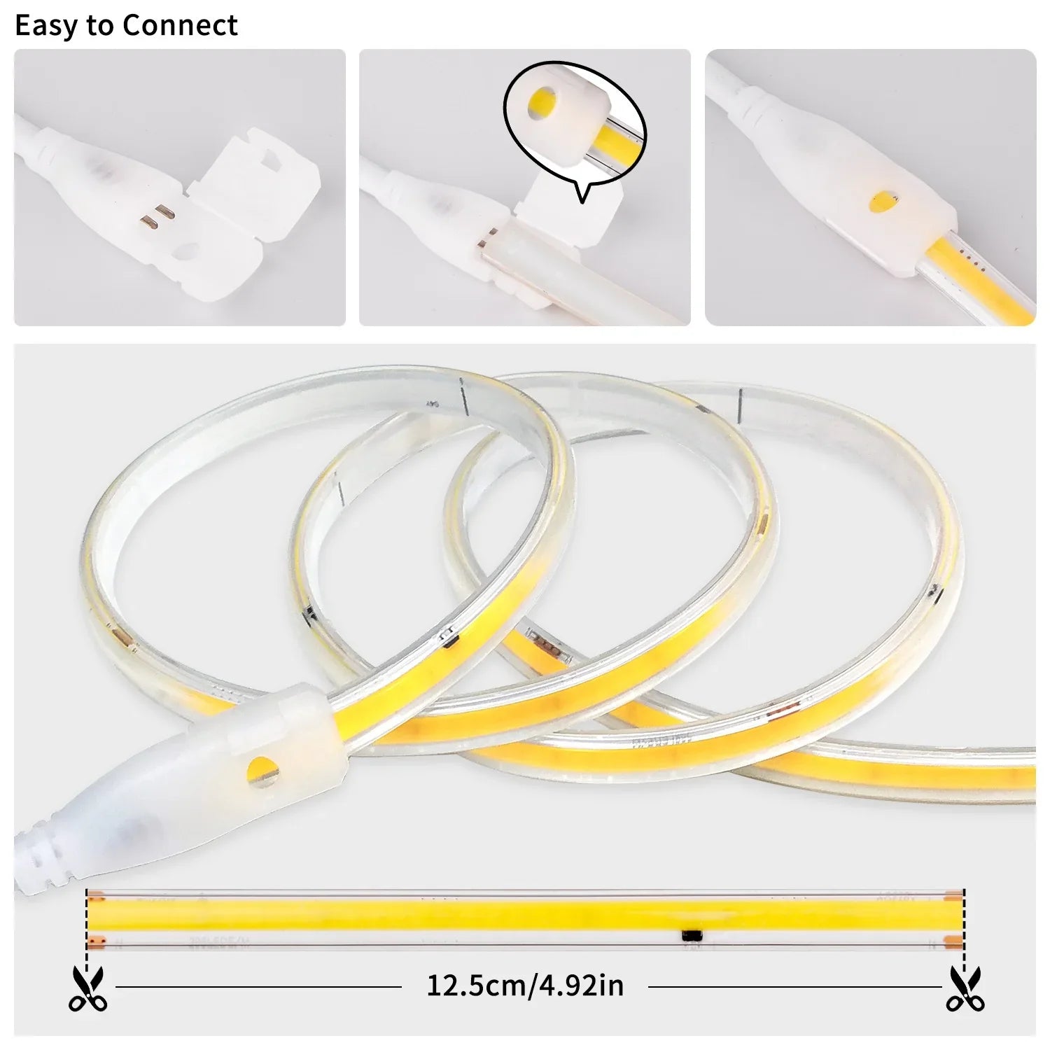 220V COB LED Strip Light 296 LEDs/m High Brightness Waterproof Flexible LED Tape Ribbon - Kitchen Faucet - view 6