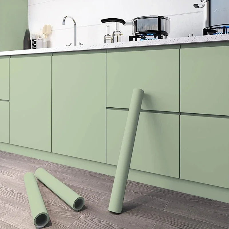 10M Kitchen Oil Proof Wallpaper Waterproof Self-Adhesive Stickers Cabinet Renovation - Cabinet Organizer - view 2