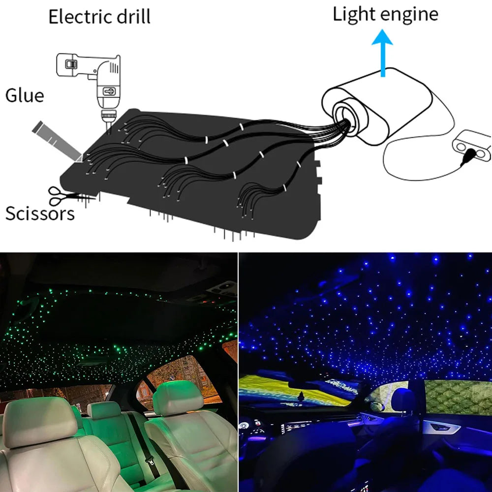 16W RGBW Fiber Optic Star Ceiling Light Kit Sound Activated APP Starry Sky Fiber - Home Improvement - view 4