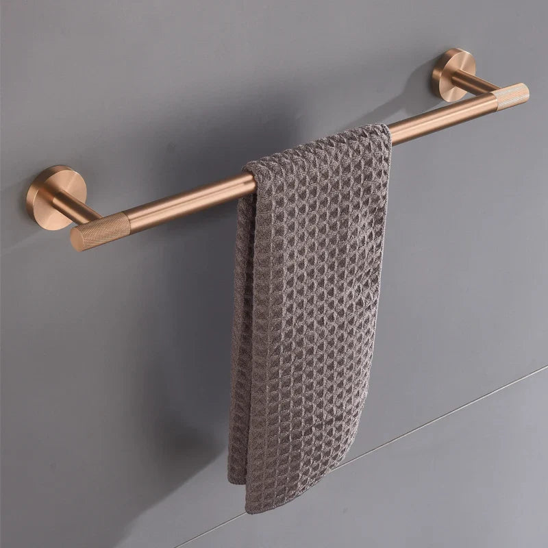 Brushed Rose Gold Accessories Set Toilet Brush Holder Toilet Paper Holder Towel Bar Rail - Organizer - view 3