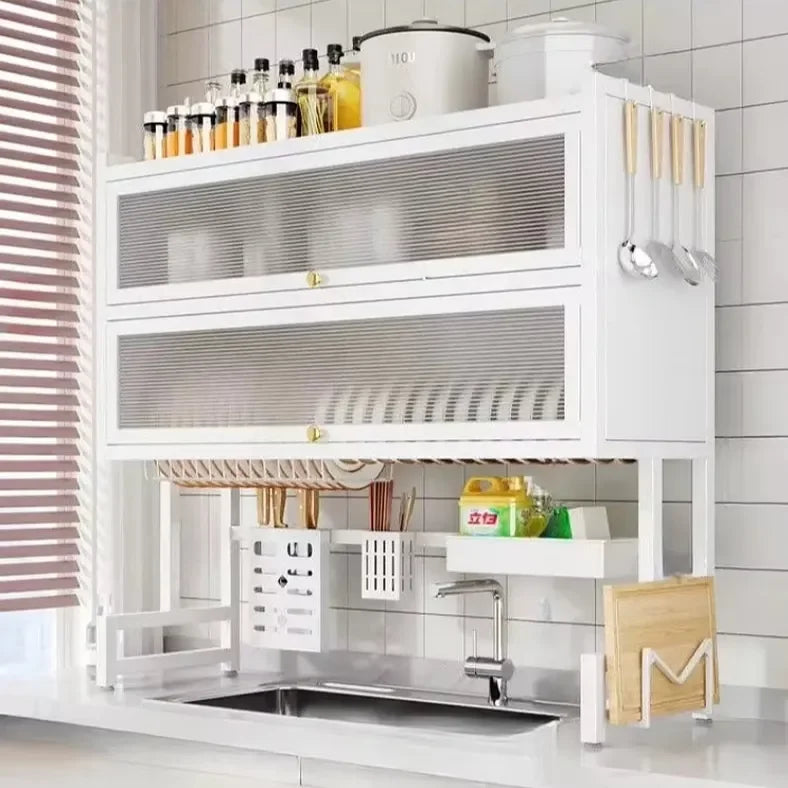 Double Layer Kichen Adjustable Height Microwave Rack Storage Rack Household Rice - Storage Shelf - view 8
