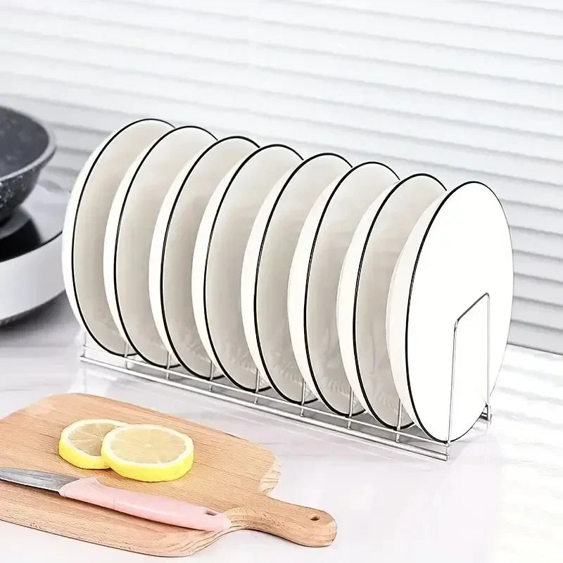 Kitchen Bowl Dish Organizer Stainless Steel Dish Holder Home Cutlery Dishes Pot Lid Rack - Cabinet Organizer - view 4