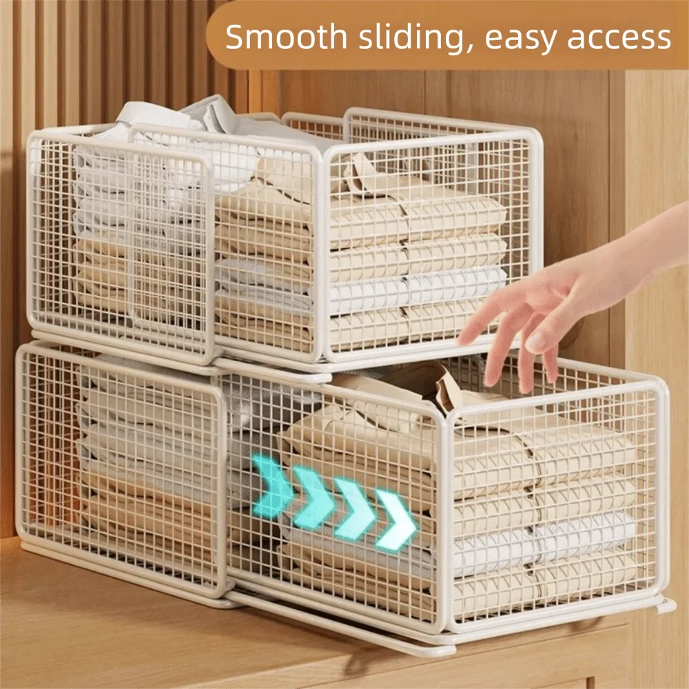 Layered Design Wardrobe Storage Rack Expandable Partitions Stackable Storage Rack - Storage Shelf - view 5