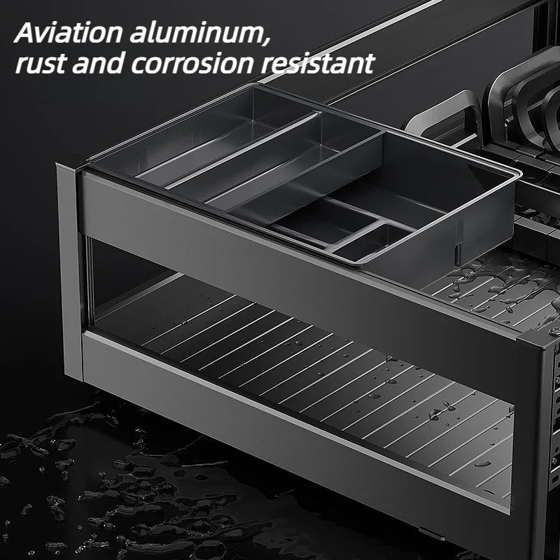 Pull Out Kitchen Cabinets Sliding Baskets Aluminum Large Organizer Rack for Closet - Cabinet Organizer - view 3