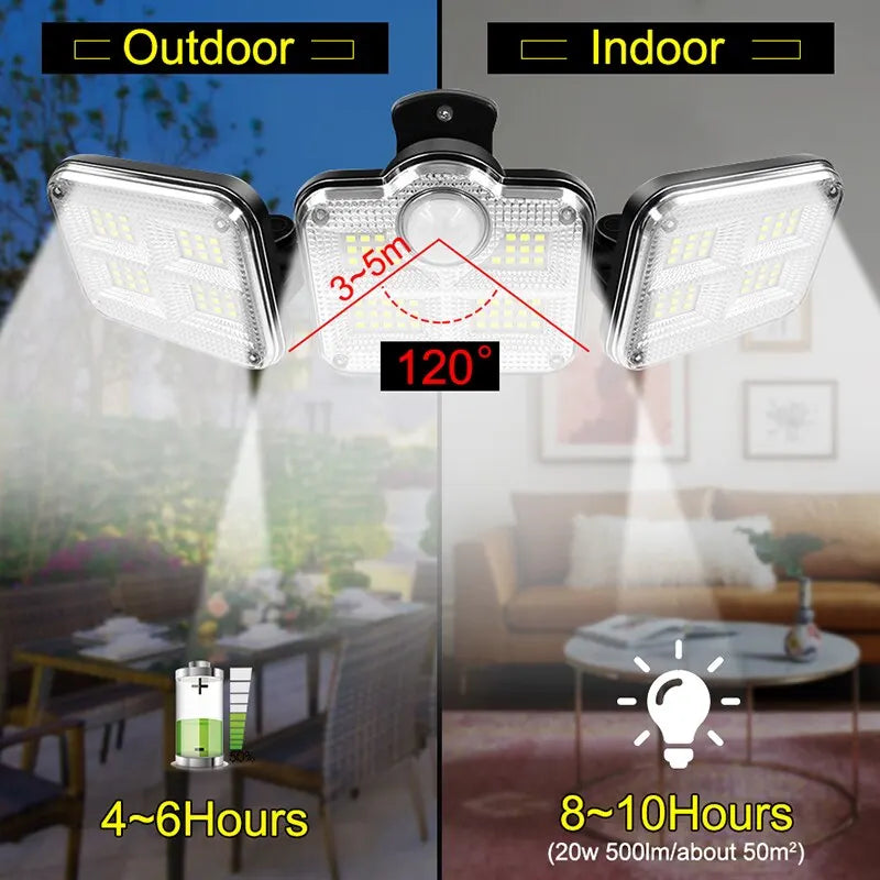 20w Solar Light 122/333led IP65 Waterproof Outdoor Indoor Solar Garden Lamp With - Solar Light - view 4