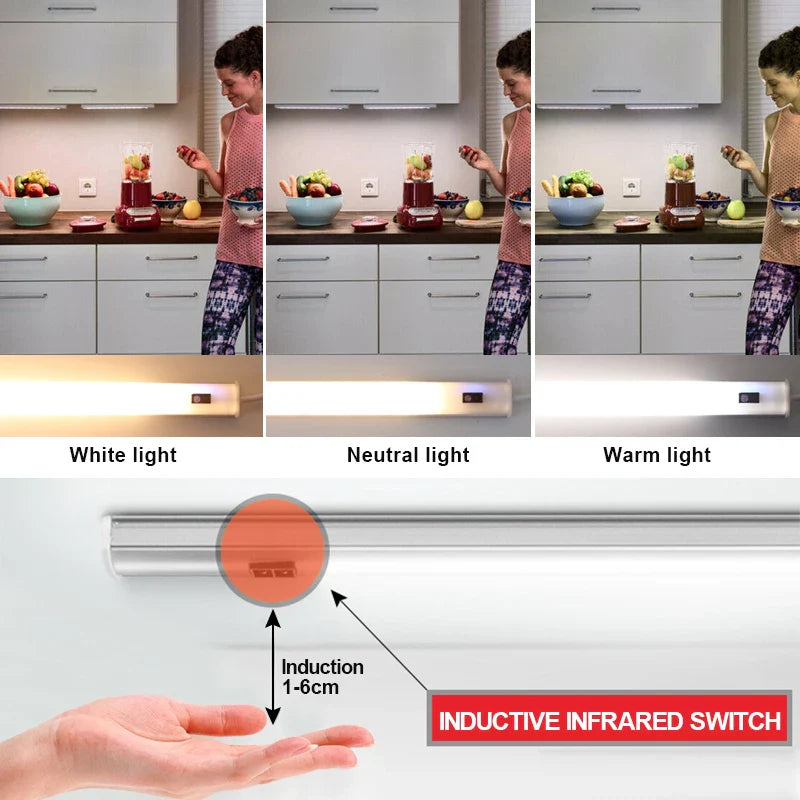 LED Light Under Cabinet Lights For Kitchen Hand Sweep Switch PIR Motion Sensor Closet - Cabinet Organizer - view 5