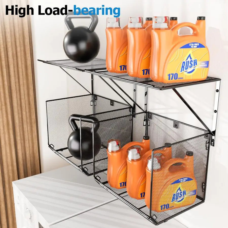 Pack Laundry Room Shelves Organization And Storage, Wall Mounted Clothes Drying Rack - Dish Drying Rack - view 3