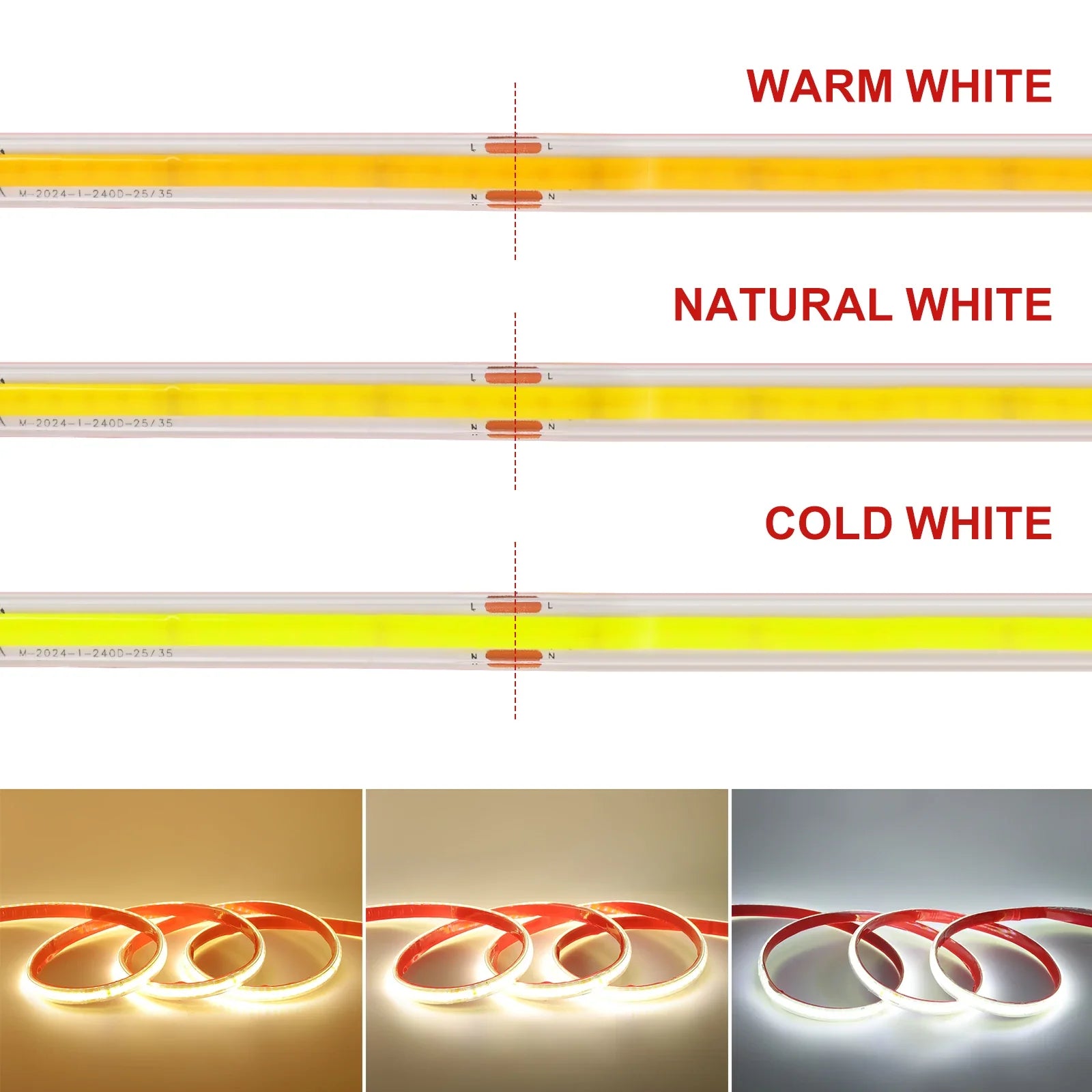 AC 230V COB Strip 240LEDs/M IP65 Waterproof Tape Adhesive With 2Pin Wire Cable 220V - Kitchen Faucet - view 5