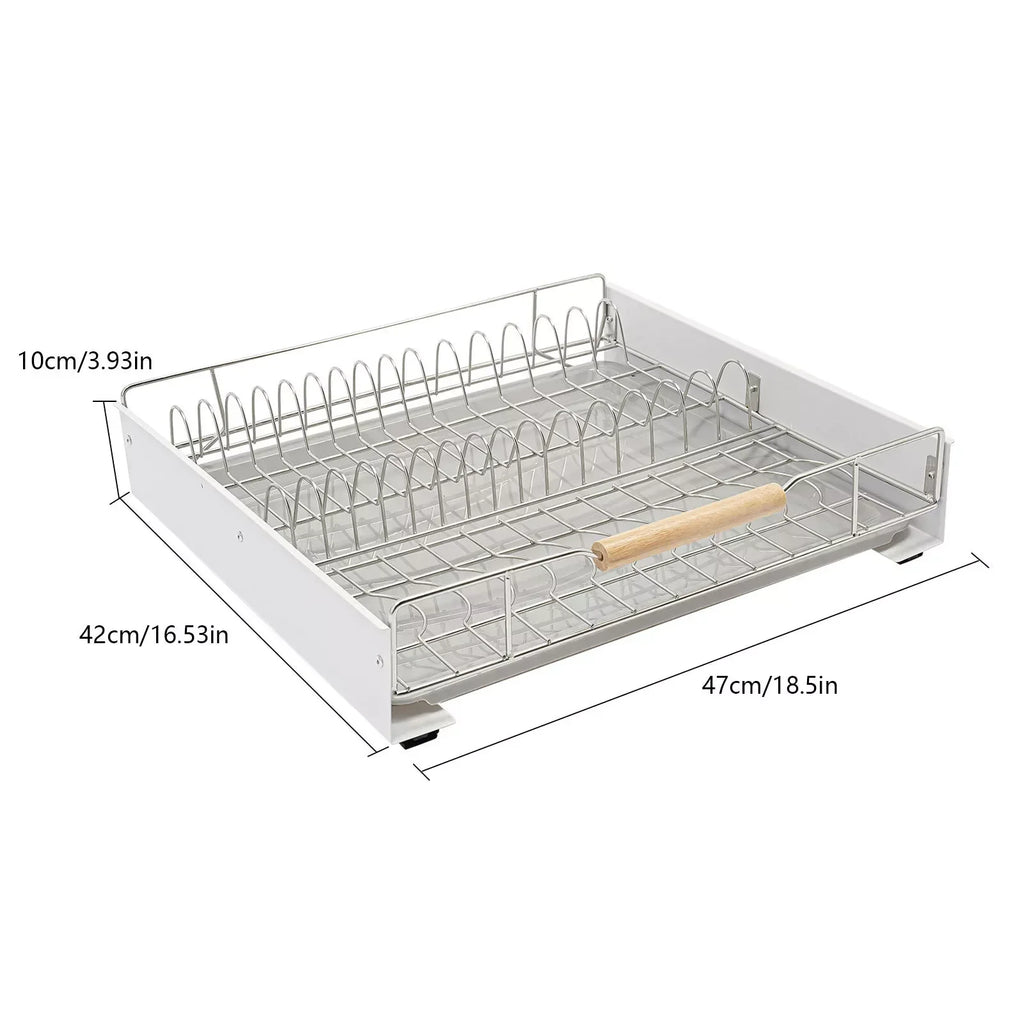 Modern Pull Out Dish Drainer Drawer Bottom-Mounted Slide Out Storage Shelf for Kitchen - Dish Drying Rack - view 2