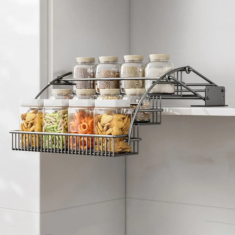 Intelligent electric hanging cabinet lifting basket, kitchen cabinet seasoning basket - Cabinet Organizer - view 8