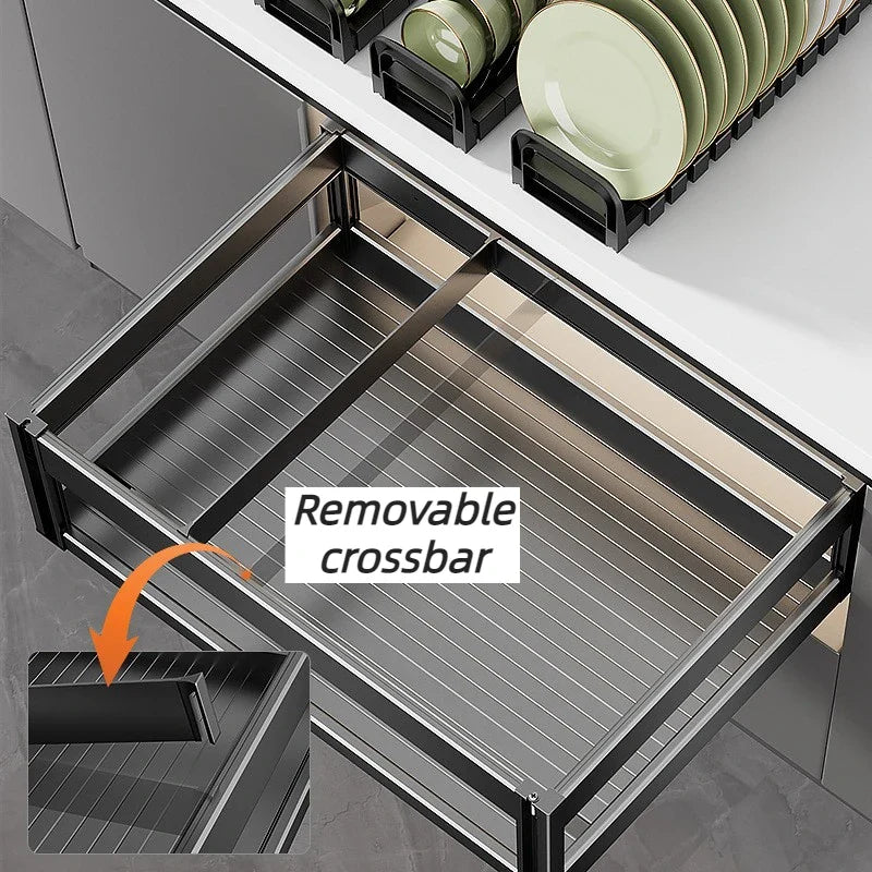 Pull Out Kitchen Cabinets Sliding Baskets Aluminum Large Organizer Rack for Closet - Cabinet Organizer - view 4