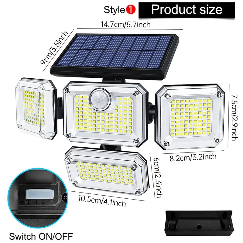 20w Solar Light 122/333led IP65 Waterproof Outdoor Indoor Solar Garden Lamp With - Solar Light - view 7