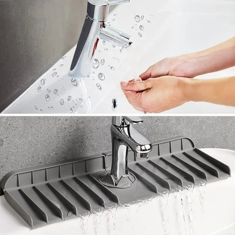Silicone Faucet Mat Dish Soap Sponge Holder Sink Kitchen Countertop Drying Mat - Kitchen Faucet - view 5