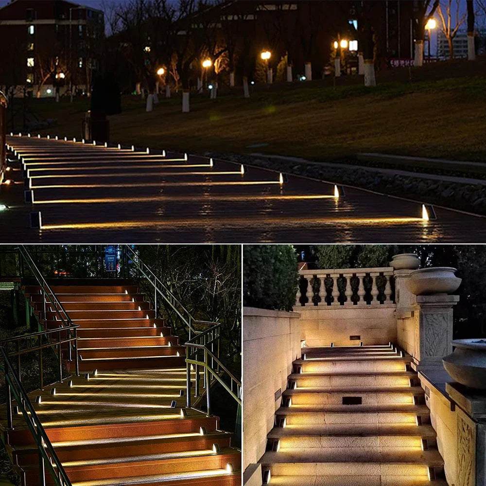 Outdoor Solar Step Lights Warm White RGB Triangle IP67 Waterproof Auto on Decoration Deck - Solar Light - view 6