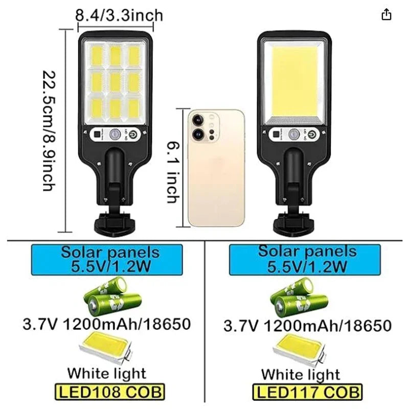 1/2/4Pcs Solar LED Light Outdoor Solar Lamp with Motion Sensor 3 Modes Waterproof IP65 - Solar Light - view 6