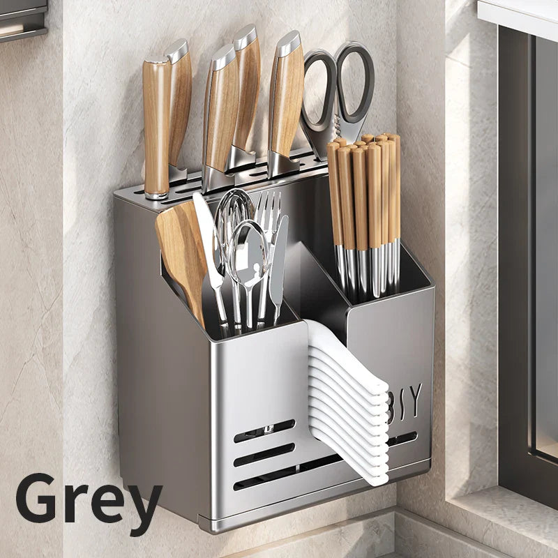 kitchen knife holder, rack, wall hanging cutter, chopstick cage, chopstick tube - Storage Shelf - view 8