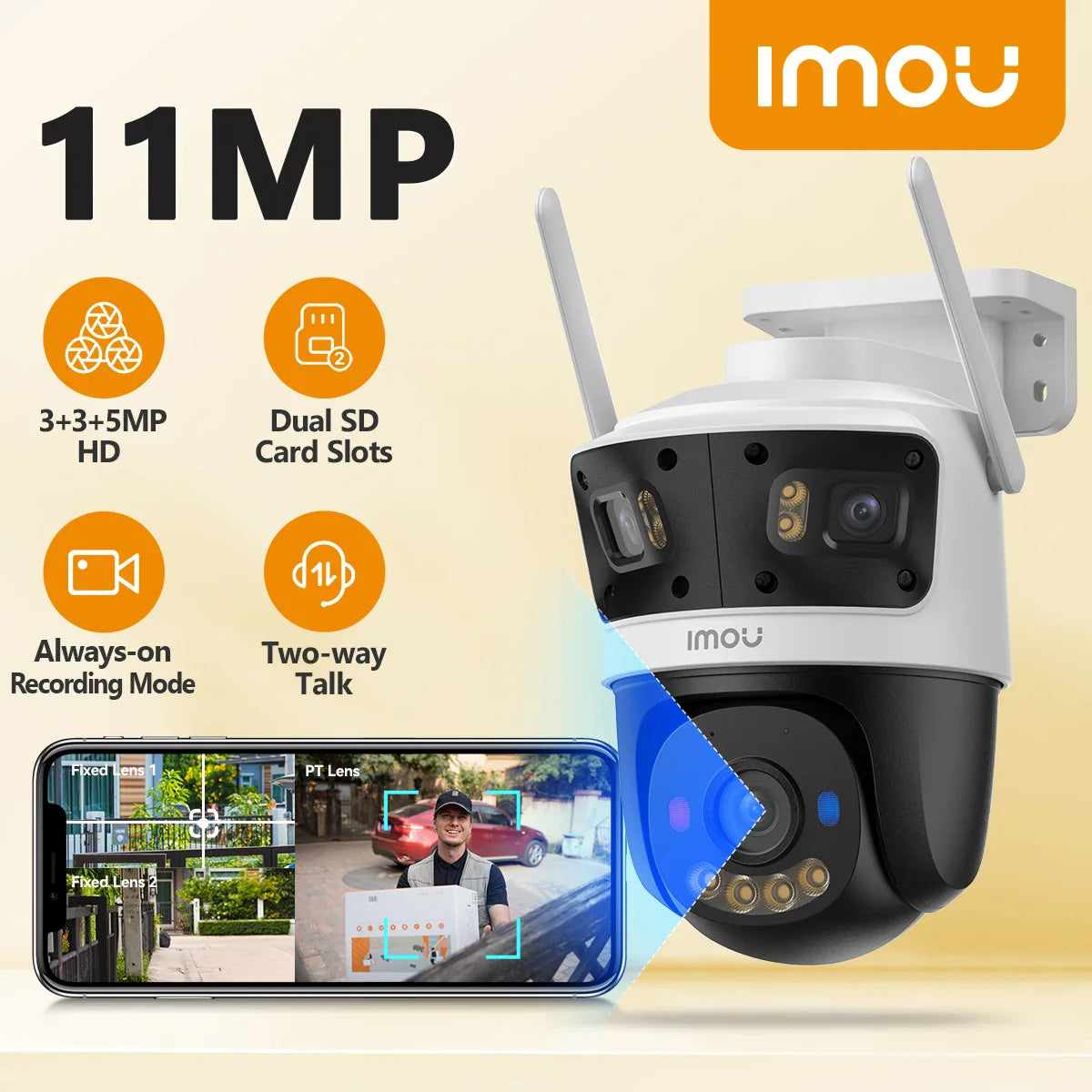 IMOU Cruiser Pano Z 13MP WiFi Camera 5G 12x Mixed Zoom AI Tracking Human - Security Camera - view 8