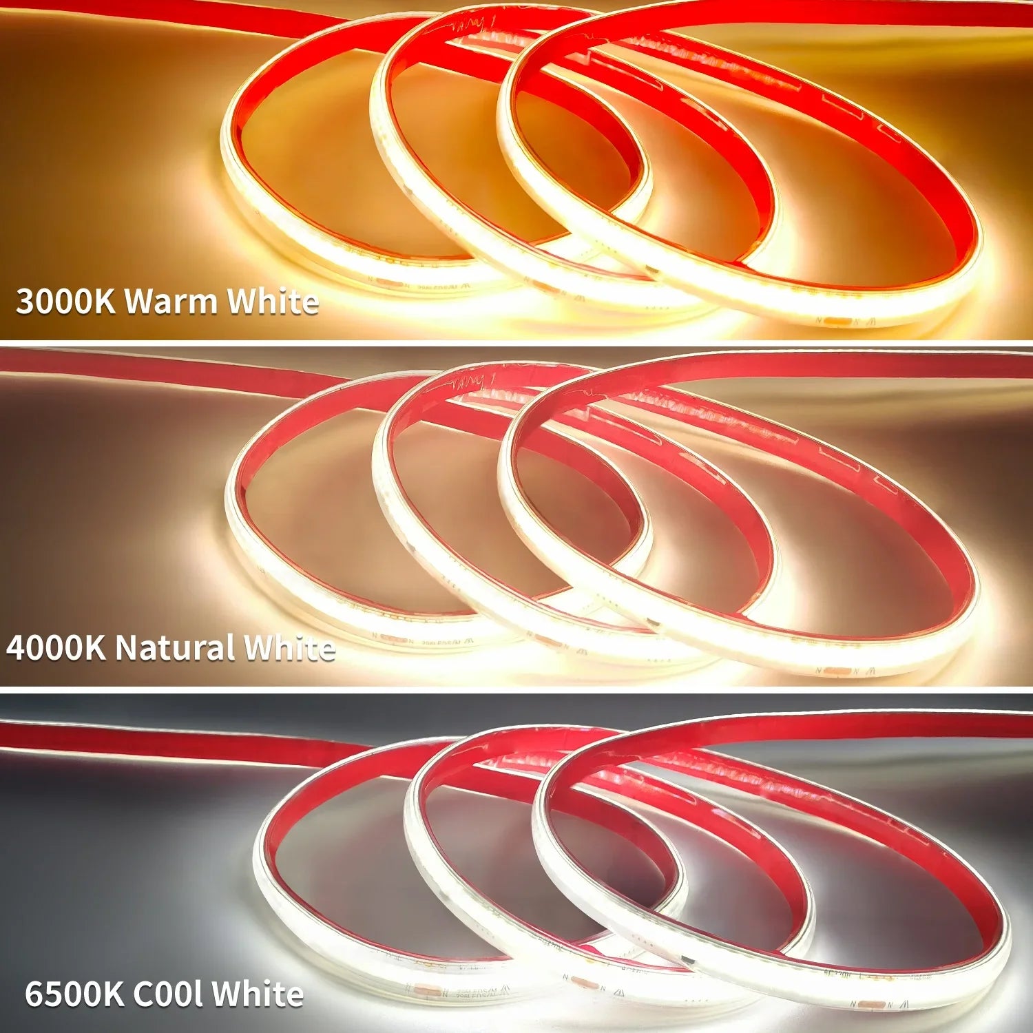 AC 220V IP65 Waterproof COB LED Strip Lights Super Bright 296 LEDs/m Flexible LED - LED Strip Light - view 4