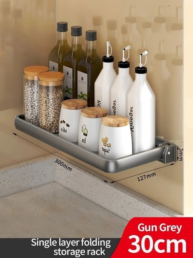 Foldable kitchen Storage Rack Fridge Organizer Storage Tray Clear Food Storage - Cabinet Organizer - view 7