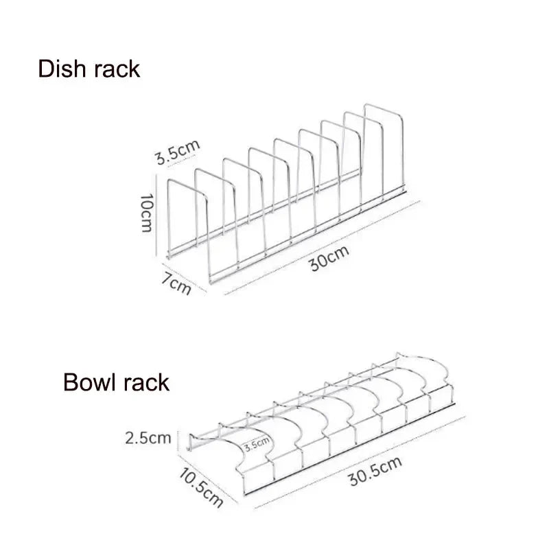 Kitchen Bowl Dish Organizer Stainless Steel Dish Holder Home Cutlery Dishes Pot Lid Rack - Cabinet Organizer - view 6
