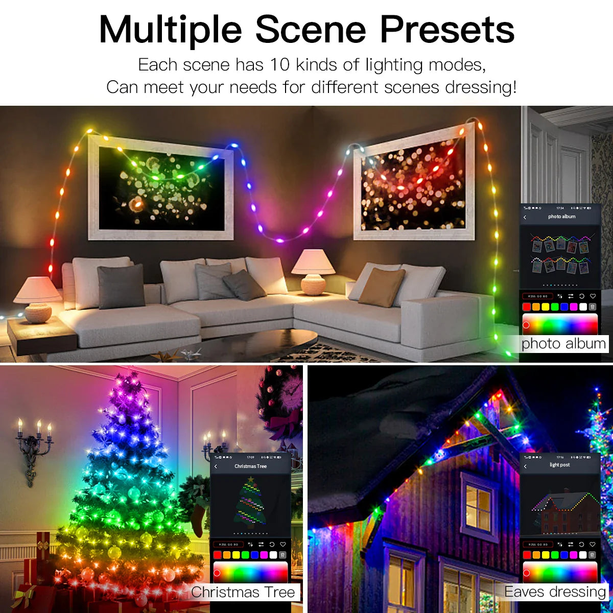 WS2812B RGBIC LED String 20m 10m 5m USB Fairy Lights Dreamcolor DIY Smart IC - Home Improvement - view 4