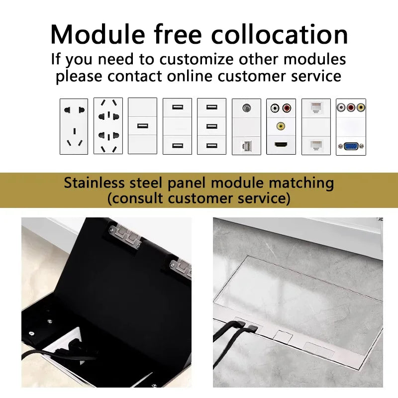 Hidden Inlaid Floor Socket: Ultra-thin Embedded Design Accommodating Multiple USB and - Home Improvement - view 5