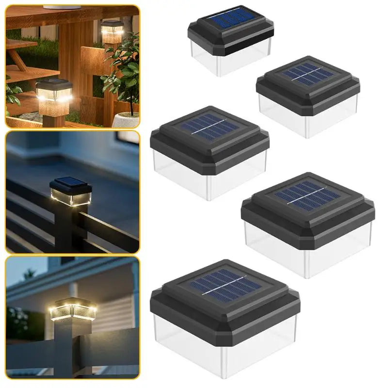 Solar Post Light Modern Fence Deck Lamp Auto On/Off Outdoor Pillar Light Square - Solar Light - view 8