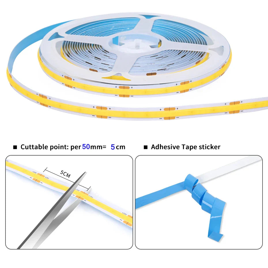 24V Ultra-Thin COB LED Tape Light 320LEDs/m with PIR Motion Control for Under Cabinet - Kitchen Faucet - view 6