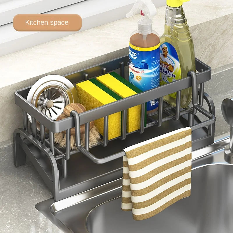 Kitchen Shelf Cleaning Cloth Storage Draining Rack Household Detergent Sponge Rack - Storage Shelf - view 2