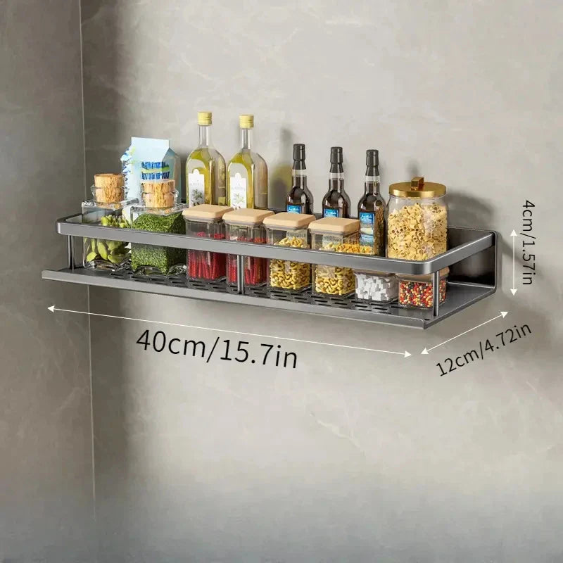 1 PC Multifunctional Kitchen Rack Spice Storage Rack Wall Mounted Kitchen Utensil - Storage Shelf - view 6