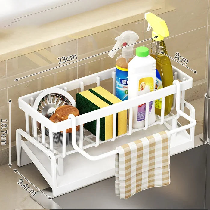 Kitchen Shelf Rag Storage Drainage Shelf No-Punch Storage Rack Home Spice Rack Sink Tap - Kitchen Faucet - view 7