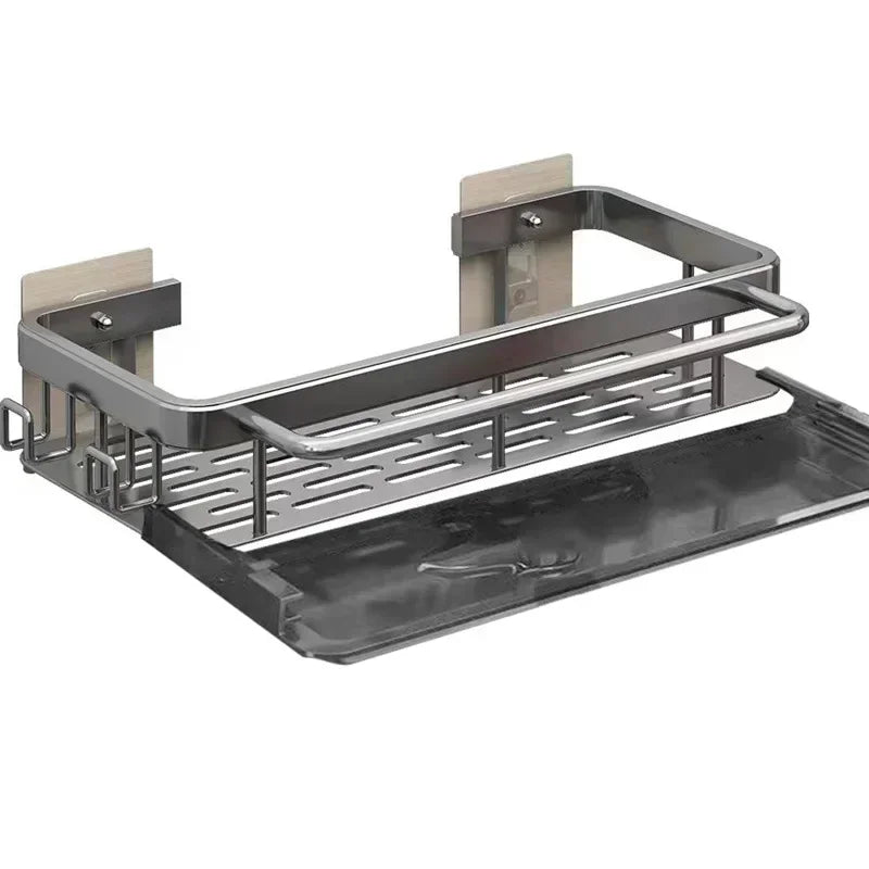 Aluminum Kitchen Sink Tray Suction Cup Wall-mounted Drain Storage And Organization - Home Improvement - view 6