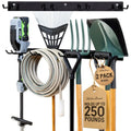 WallMounted Rack With 4 Garage Hooks HeavyDuty Steel Holder Garage amp Garden Storage for - Storage Shelf